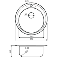Кухонная мойка Omoikiri Asida 51-1-IN (4993785) 0,8 мм, нержавеющая сталь - фото 2