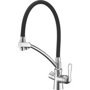 Смеситель для кухни Lemark Comfort LM3070C, хром/черный - фото 