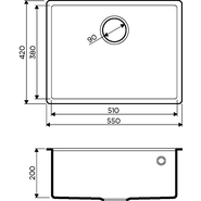 Кухонная мойка Omoikiri Tedori 54-U PL 4993995, платина, Цвет производителя: платина - фото 3