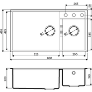 Кухонная мойка Omoikiri Tedori 85-2-U BL 4993940, чёрный, Цвет производителя: чёрный - фото 3