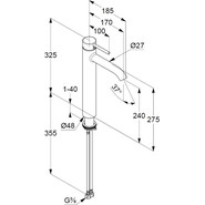 Смеситель для раковины высокий Kludi Bozz 382860576 - фото 4