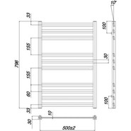 Полотенцесушитель водяной Ravak Degree П10 500х800 мм X04000083681 - фото 4