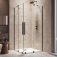 Душевое ограждение Radaway Furo Black KDD 90х90 см (стекло 8 мм), черный/прозрачное - фото 