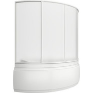 Шторка для ванны Bas Лагуна 1700х1450 мм, белый/матовое (пластик) - фото 