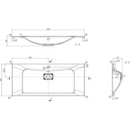 Раковина врезная Акватон Брук 100 см 1A71333KBC010 - фото 3