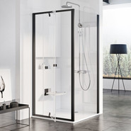 Душевое ограждение Ravak Pivot PDOP1+PPS 90х90 см, чёрный/прозрачное - фото 