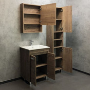 Тумба напольная с раковиной Comforty Марио 60 см, дуб тёмный - фото 6