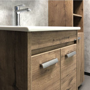 Тумба напольная с раковиной Comforty Марио 60 см, дуб тёмный - фото 3