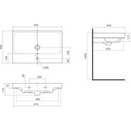 Раковина подвесная Santek Адриана 70 см 1.WH50.1.628 - фото 6