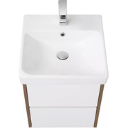 Тумба подвесная с раковиной Акватон Сканди 45 см 1A2516K0SDZ90, белый/дуб рустикальный - фото 5