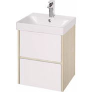 Тумба подвесная с раковиной Акватон Сканди 45 см 1A2516K0SDB20, белый/дуб верона - фото 