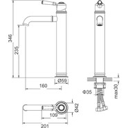Смеситель для раковины высокий Timo Arisa 5311/03F, черный - фото 4