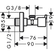 Вентиль угловой Hansgrohe S 13901000 - фото 2