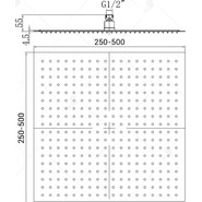 Верхний душ RGW SP-82B 21148225-04, нержавеющая сталь, 250х250 мм, черный - фото 3