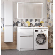 Тумба напольная с раковиной-столешницей Акватон Лондри 120 см 1A2359K1LH010 (раковина слева) - фото 4