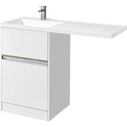 Тумба напольная с раковиной-столешницей Акватон Лондри 120 см 1A2359K1LH010 (раковина слева) - фото 