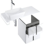 Тумба подвесная со столешницей Ravak Balance 1200 X000001367 (тумба SD Balance 600), белый/графит - фото 4