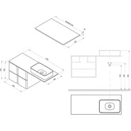 Тумба подвесная со столешницей Ravak Balance 1200 X000001367 (тумба SD Balance 600), белый/графит - фото 5