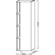 Пенал подвесной Jacob Delafon Terrace 50 см R EB1179D-274, черный глянцевый - фото 2