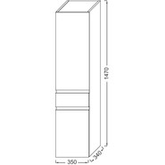 Пенал подвесной Jacob Delafon Madeleine 35 см L EB2069G-J5, белый глянцевый - фото 4