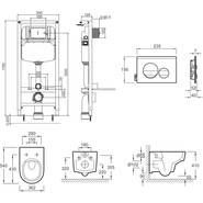 Инсталляция с подвесным безободковым унитазом Jacob Delafon Odeon Rive Gauche E21745RU-00 - фото 5