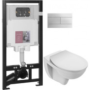 Инсталляция с подвесным безободковым унитазом Jacob Delafon Patio E21740RU-00 - фото 