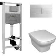 Инсталляция с подвесным безободковым унитазом Jacob Delafon Vox E21744RU - фото 