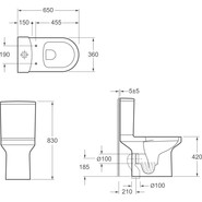 Унитаз-компакт безободковый Jacob Delafon Elite E20997-00 с крышкой микролифт - фото 3