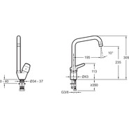 Смеситель для кухни Jacob Delafon Brive E75770-CP - фото 3