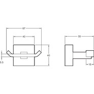 Двойной крючок Jacob Delafon Eo E77867-CP - фото 2