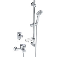 Набор смесителей 3 в 1 для ванны с коротким изливом Jacob Delafon Brive E78121-CP - фото 