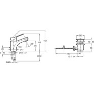 Набор смесителей 3 в 1 для ванны с коротким изливом Jacob Delafon Brive E78121-CP - фото 5