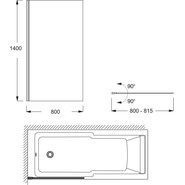 Шторка для ванны Jacob Delafon Struktura 80 см E6D042-GA, хром/прозрачное - фото 3