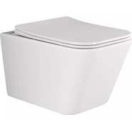 Унитаз подвесной безободковый Ceramicanova Metric Rimless CN3007 с тонкой крышкой микролифт, Цвет производителя: белый - фото 