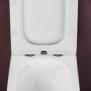 Унитаз подвесной безободковый Ceramicanova Metric Rimless CN3007 с тонкой крышкой микролифт, Цвет производителя: белый - фото 6