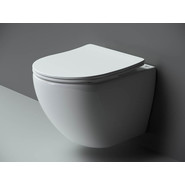 Унитаз подвесной безободковый Ceramicanova Metropol Rimless CN4002 с тонкой крышкой микролифт, Цвет производителя: белый - фото 3