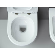 Унитаз подвесной безободковый Ceramicanova Metropol Rimless CN4002 с тонкой крышкой микролифт, Цвет производителя: белый - фото 5