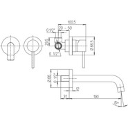 Смеситель для раковины настенный Paini Cox 78PJ208, золото матовое - фото 4