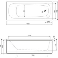Ванна акриловая Cezares Eco 170x70 см ECO-170-70-41, Размер - мм: 1700х700 - фото 3