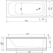 Ванна акриловая Cezares Eco 160x70 см ECO-160-70-41, Размер - мм: 1600х700 - фото 3