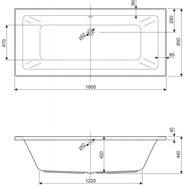 Ванна акриловая Cezares Plane Mini 180x80 см PLANE MINI-180-80-42, Размер - мм: 1800х800 - фото 3