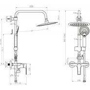 Душевая стойка BelBagno Gello BB-COLD-U-CRM - фото 2