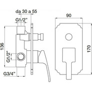 Смеситель для ванны Cezares OLIMP-VDIM-02-L, бронза, Цвет производителя: бронза - фото 2