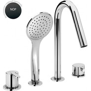 Смеситель для ванны Cezares LEAF-BVDM4-NOP, черный матовый, Цвет производителя: чёрный матовый - фото 