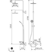 Душевая стойка Cezares LEAF-CVDA-23-01, Цвет производителя: хром - фото 2