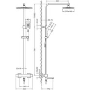 Душевая стойка с термостатом Timo Tetra-Thermo SX-0169/17, золото матовое - фото 2