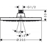 Верхний душ Hansgrohe Vernis Blend 26271670, черный матовый - фото 2