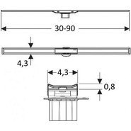 Решетка для трапа Geberit CleanLine 30-90 см 154.450.KS.1 - фото 4
