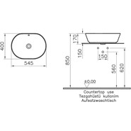 Раковина-чаша Vitra Geo 55 см 7427B003-0012 - фото 2