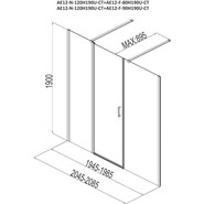 Душевая дверь Aquanet Cinetic AE12-N-120H190U-CT+AE12-F-90H190U-CT 210 см, хром/прозрачное - фото 4